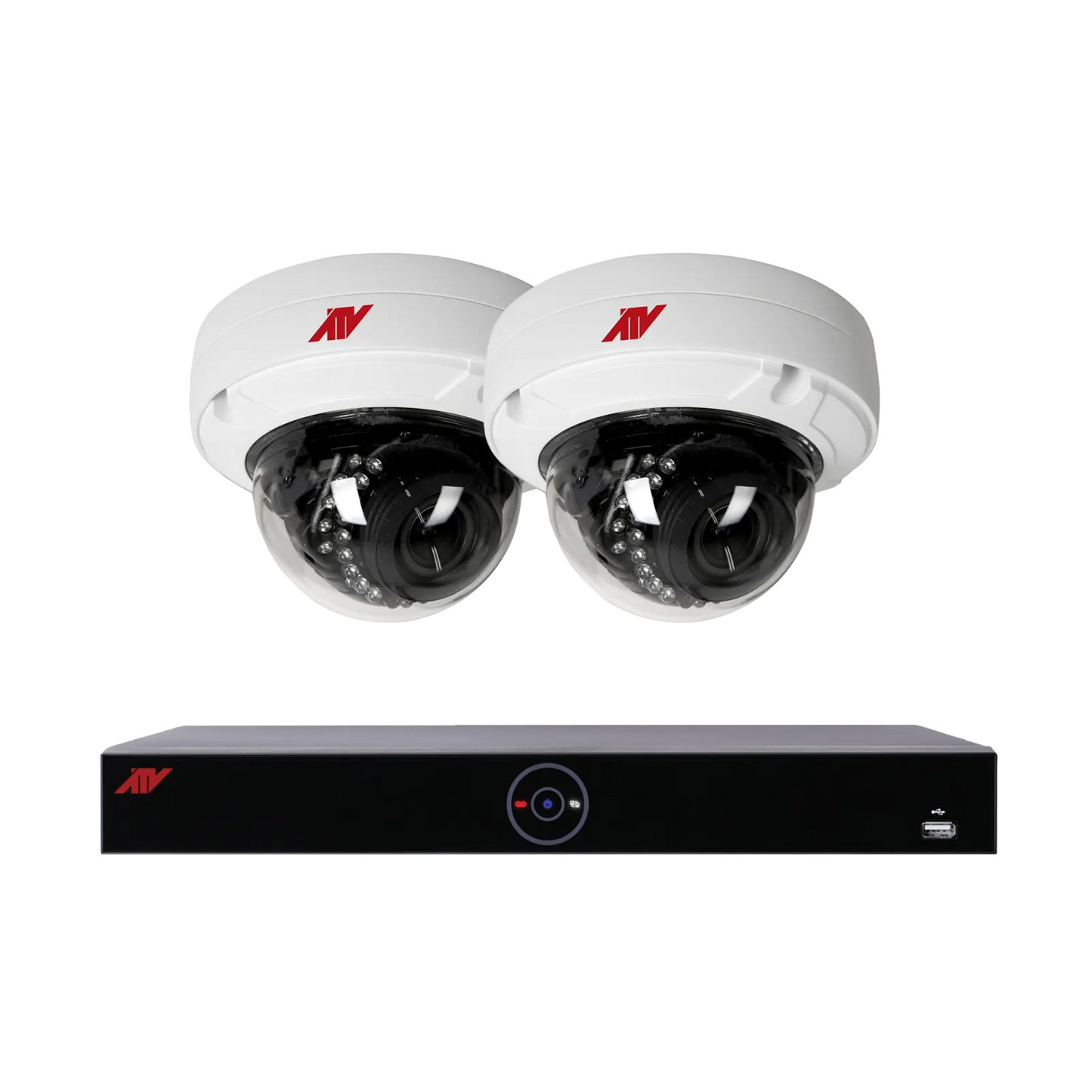 4 Channel PoE NVR Security System with 2 × 4MP Fixed Vandal Proof Dome Cameras (2TB HDD)