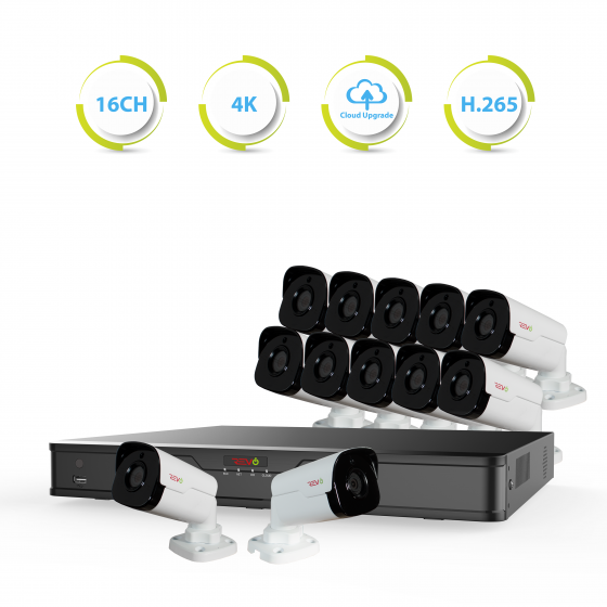 Ultra HD 16 Ch. 4TB NVR Surveillance System with 12 4 Megapixel Cameras