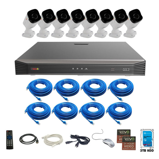 Ultra HD Audio Capable 16 Ch. 4TB NVR Surveillance System with 8 4 Megapixel Cameras