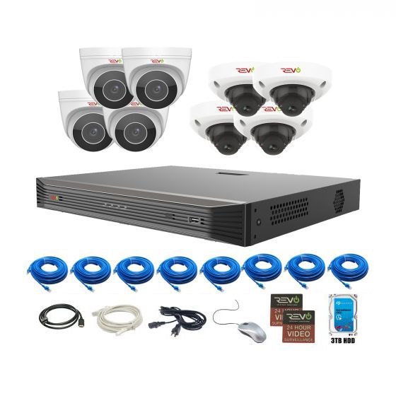 Ultra HD Audio Capable 16 Ch. 3TB NVR Surveillance System with 8 4 Megapixel Cameras