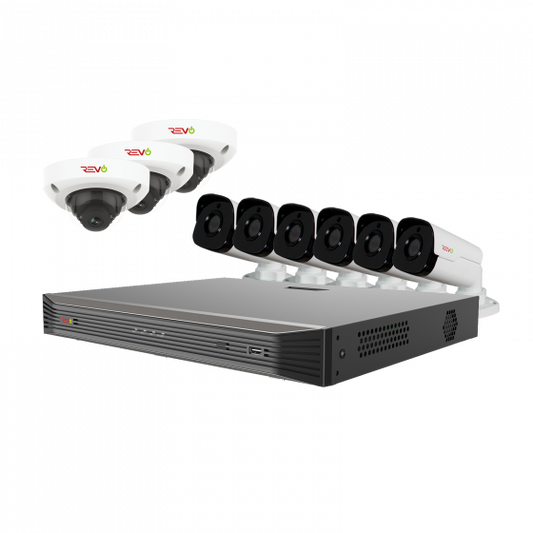 Ultra HD Audio Capable 16 Ch. 3TB NVR Surveillance System with 9 4 Megapixel Cameras