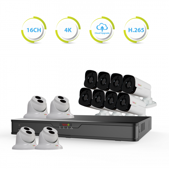 Ultra HD 16 Ch. 4TB NVR Surveillance System with 12 4 Megapixel Cameras