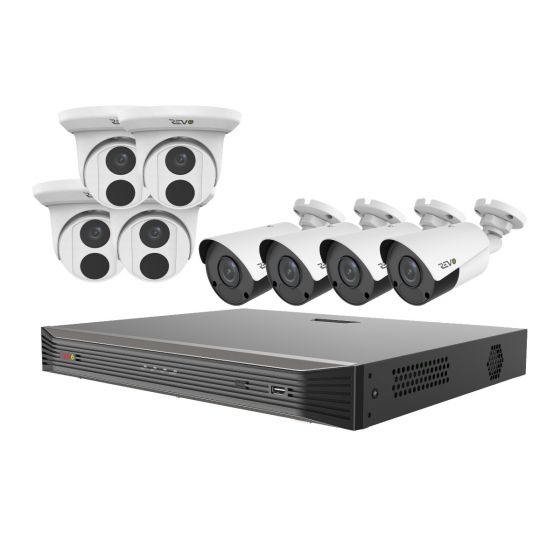 Revo 16 Channel 3TB HDD True 4K SMART NVR HD Surveillance System with 8 x 4K HD Indoor/Outdoor Cameras