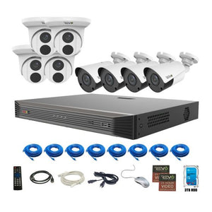 Revo 16 Channel 3TB HDD True 4K SMART NVR HD Surveillance System with 8 x 4K HD Indoor/Outdoor Cameras