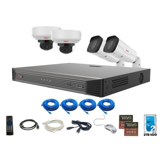 REVO ULTRA 8CH 4K NVR, 2TB, 4x 4K Motorized Lens Cameras