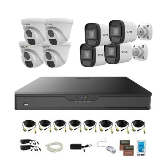 REVO ULTRA HYBRID 16CH 5 Megapixel DVR, 2TB HDD & 8x 1080p Cameras