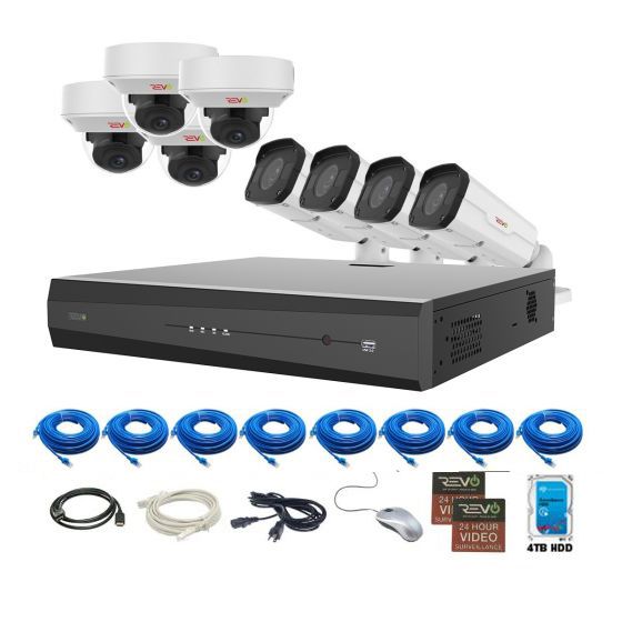 REVO ULTRA PLUS 16CH 4K NVR, 4TB, 8x 4K Motorized Lens Cameras
