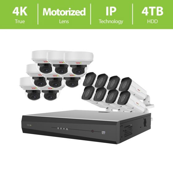 REVO ULTRA PLUS 16CH 4K NVR, 4TB, 16x 4K Motorized Lens Cameras