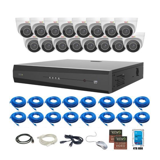 Ultra HD Plus 16 Ch. NVR Surveillance System with 16 Audio Capable Motorized Cameras