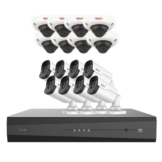Revo Ultra Plus 16 Ch. IP NVR, 4TB HDD, 16x 4MP Audio Capable IP Cameras - Remote Access via Smart Phone, Tablet, PC & MAC