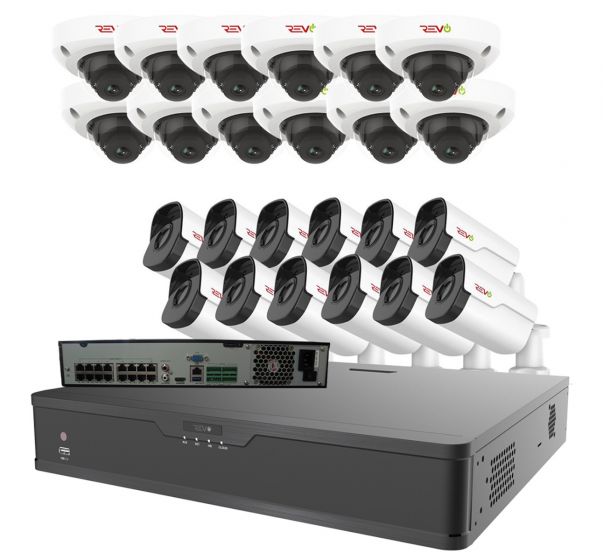 Revo Ultra Plus 32 Ch. 4K NVR, 8TB HDD, 24x 4MP Audio Capable IP Cameras - Remote Access via Smart Phone, Tablet, PC & MAC