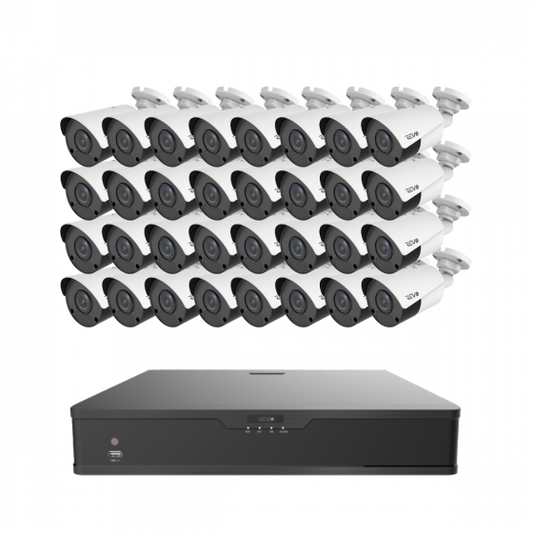 Ultra 32 Channel Surveillance System with 32 (2K) 4MP IP Bullet Cameras