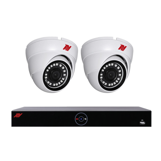 4 Channel Hybrid DVR Security System with 2×2MP Analog Fixed Turret Cameras (2TB HDD)