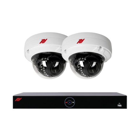 4 Channel PoE NVR Security System with 2 × 4MP Fixed Vandal Proof Dome Cameras (2TB HDD)