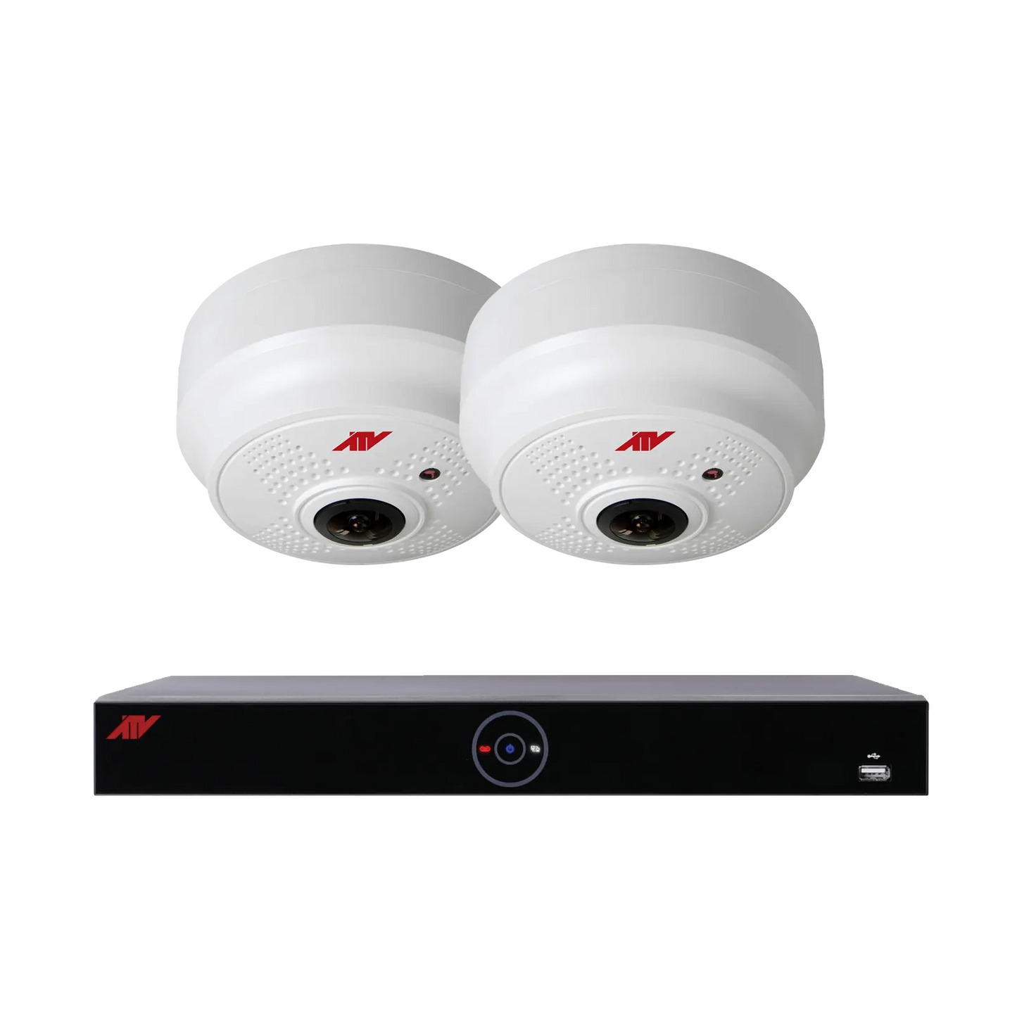 4 Channel PoE NVR Security System with 2 Indoor 5MP Fisheye Cameras (2TB HDD)