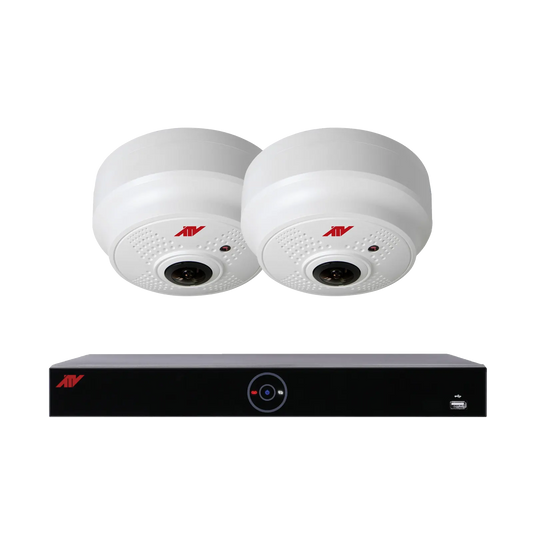 4 Channel PoE NVR Security System with 2 Indoor 5MP Fisheye Cameras (2TB HDD)