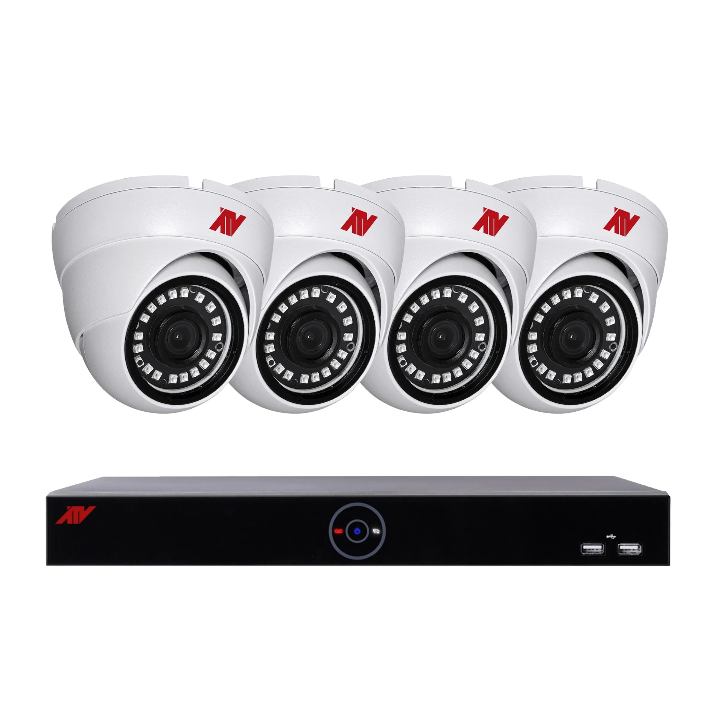 8 Channel Hybrid DVR Security System with 4×2MP Analog Fixed Turret Ca ...