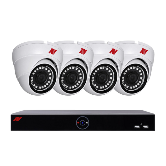 8 Channel Hybrid DVR Security System with 4×2MP Analog Fixed Turret Cameras (2TB HDD)