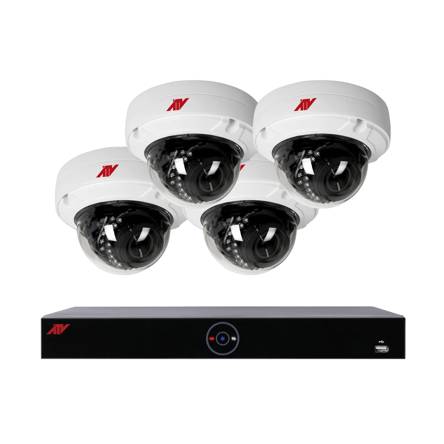 8 Channel PoE NVR Security System with 4×4MP Fixed Vandal-Proof Dome Cameras (2TB HDD)