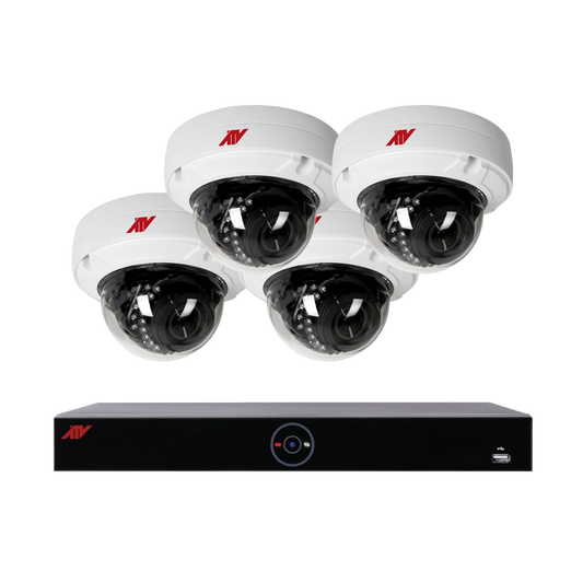 8 Channel PoE NVR Security System with 4×4MP Fixed Vandal-Proof Dome Cameras (2TB HDD)