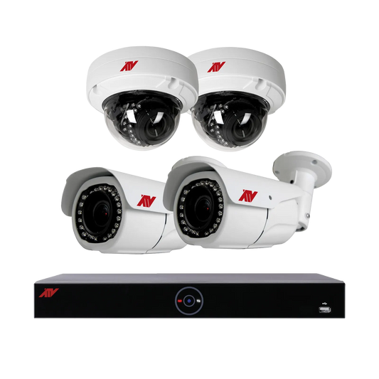 8 Channel PoE NVR Security System with 4×4MP Motorized Varifocal Vandal & Bullet Cameras