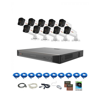 Revo 16-Channel True 4K SMART NVR HD Security System with 8TB HDD and 10 x 4K Bullet Cameras