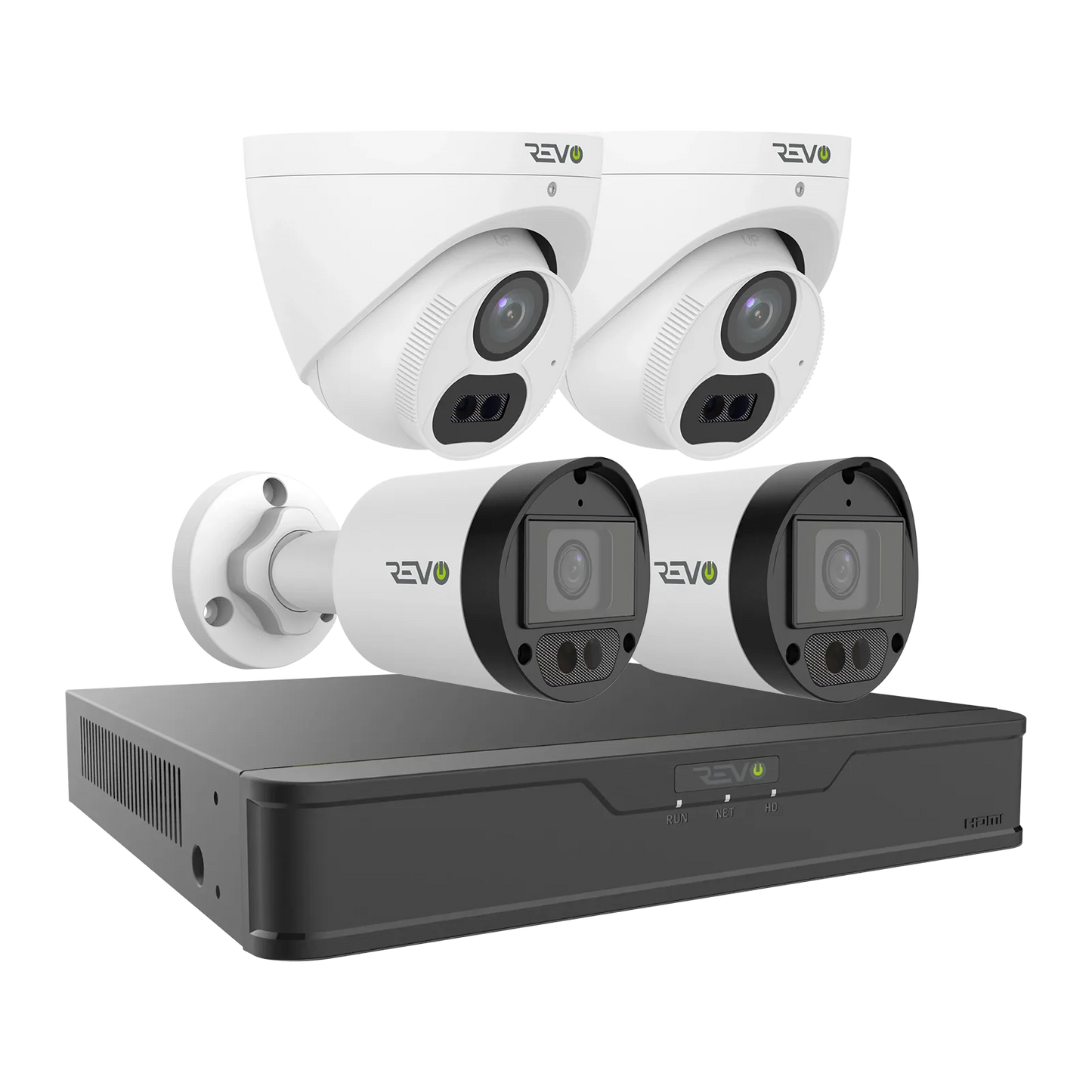 REVO ULTRA 4K Hybrid 8-Channel Surveillance System with 4x cameras, 2TB Storage, and Remote Access