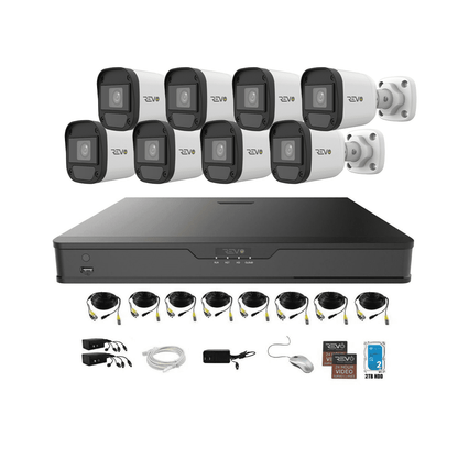 REVO ULTRA HYBRID 16CH 5 Megapixel DVR, 2TB HDD & 8x 1080p Bullet Cameras