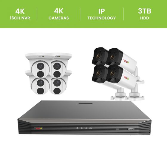 Revo 4K HD Security Camera System with 4K Bullet Cameras & 4K Turret ...