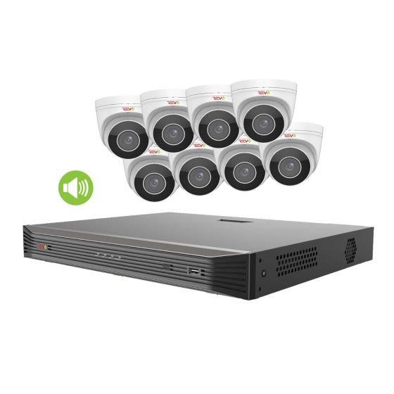 REVO ULTRA 16CH 4K NVR, 4TB, 8x 4K Motorized Lens Audio Capable Cameras