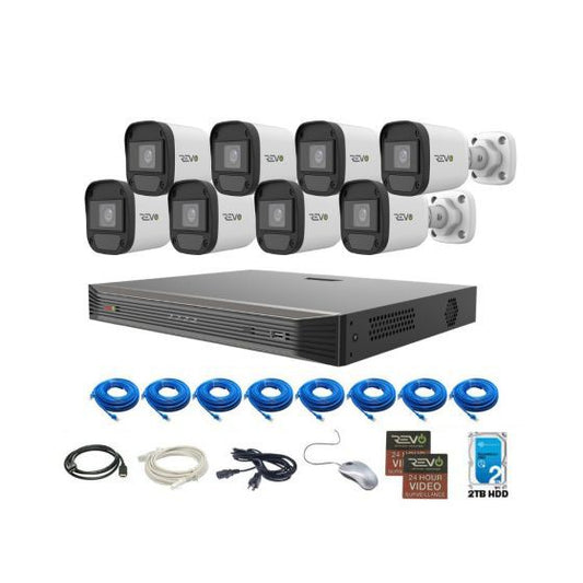 Revo Ultra HD Blue Series 16Ch. 2TB NVR Security System with 8x 4MP Security Cameras