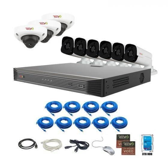 Ultra HD Audio Capable 16 Ch. 4TB NVR Surveillance System with 9 4 Megapixel Cameras