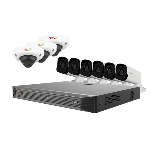 Ultra HD Audio Capable 16 Ch. 4TB NVR Surveillance System with 9 4 Megapixel Cameras