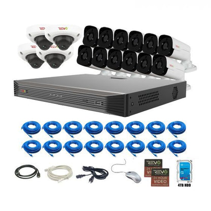 Ultra HD Audio Capable 16 Ch. 4TB NVR Surveillance System with 16 4 Megapixel Cameras