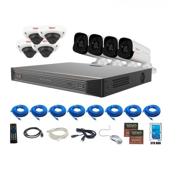 Ultra HD Audio Capable 16 Ch. 3TB NVR Surveillance System with 8 4 Megapixel Cameras