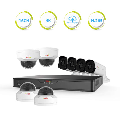 Ultra HD 16 Ch. 4TB NVR IR Surveillance System & 8 4MP Security Cameras