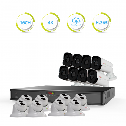 Ultra HD 16 Ch. 4TB NVR Best Surveillance System with 16 Outdoor Security Cameras