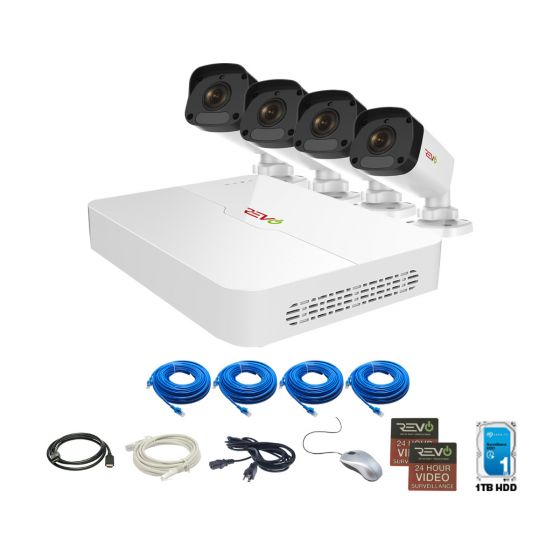 Ultra HD 8Ch. 1TB NVR Surveillance System with 4 x 4MP Bullet Cameras