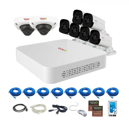 Ultra HD Audio Capable 8 Ch. 2TB NVR Surveillance System with 8 4 Megapixel Cameras