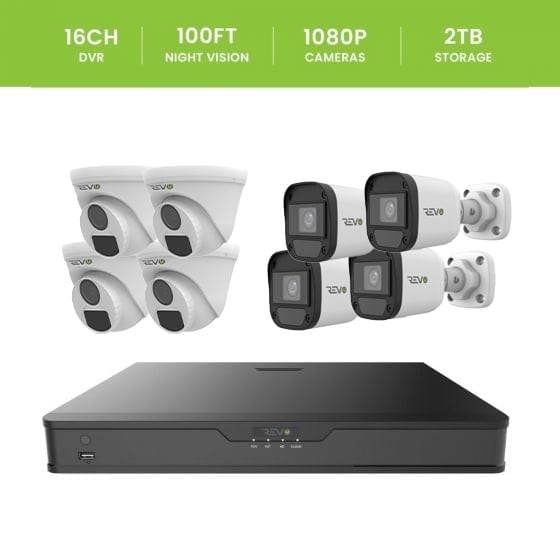 REVO ULTRA HYBRID 16CH 5 Megapixel DVR, 2TB HDD & 8x 1080p Cameras