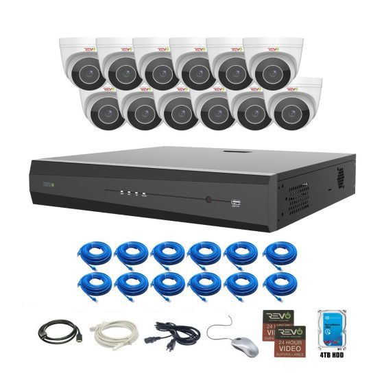 Ultra HD Plus 16 Ch. NVR Surveillance System with 12 Audio Capable Motorized Cameras