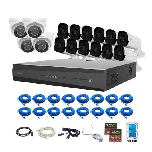 Ultra HD Plus 16 Ch. NVR Surveillance System with 16 Audio Capable Cameras