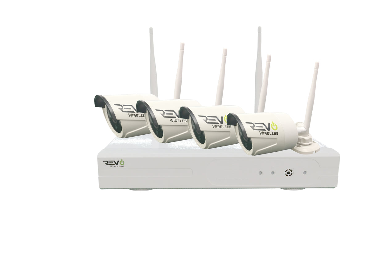 REVO Wireless Camera System: 4-Channel NVR System, HD Bullet Cameras ...